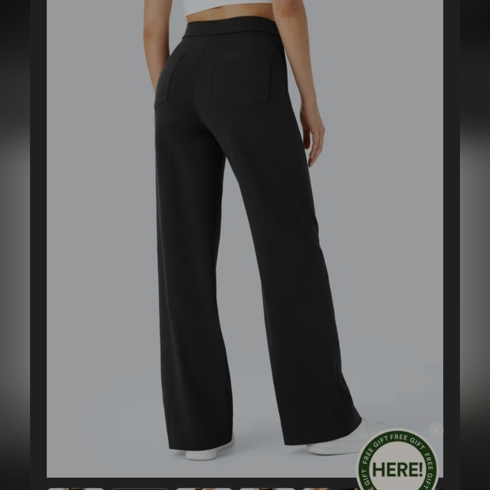 Halara High Waisted Button Multiple Pockets Straight Leg Pants Halo Tek Air XL - Picture 2 of 8